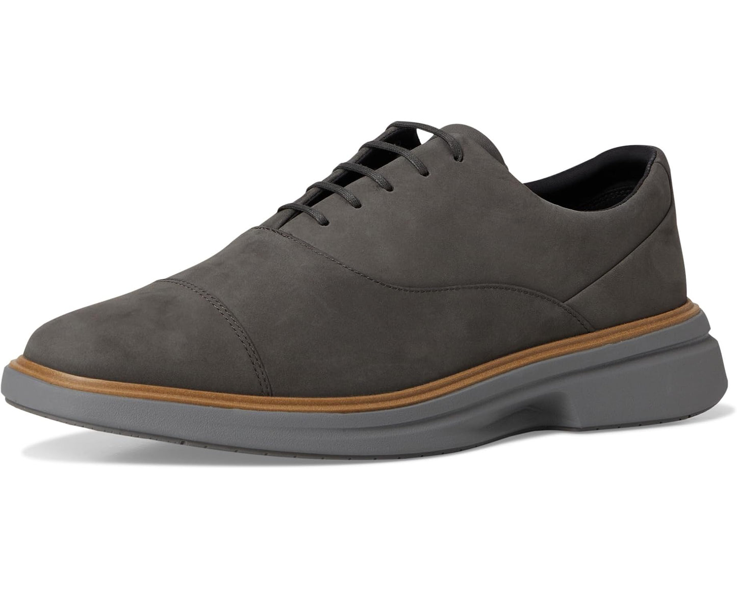 Men's Cole Haan Originalgrand Cityspectre Captoe Oxfords Raven Nubuck/Dark Natural/Quiet Shade