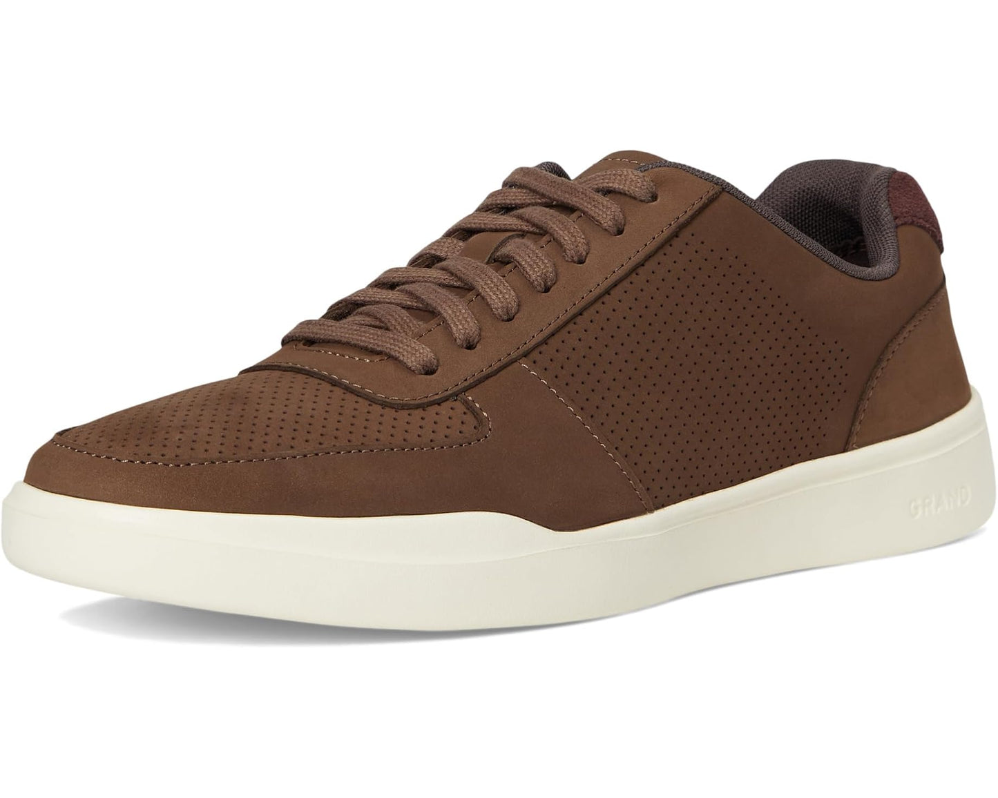 Men's Cole Haan Grand Crosscourt Modern Perf Sn Truffle Nubuck/Madeira/Ivory