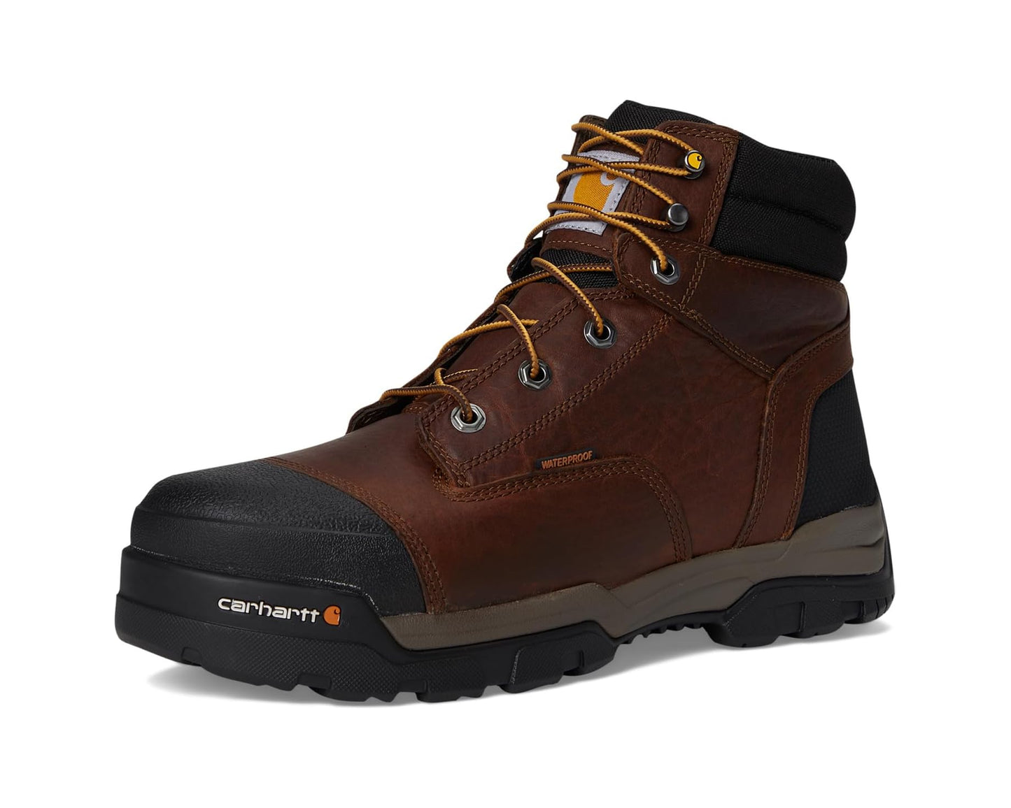 Men's Carhartt 6 Ground Force Waterproof Composite Toe Work Boots Brown Oil Tanned Leather