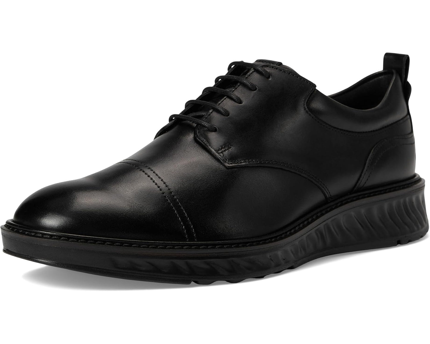 Men's ECCO ST.1 Hybrid Cap Toe Oxford Black/Black Outsole