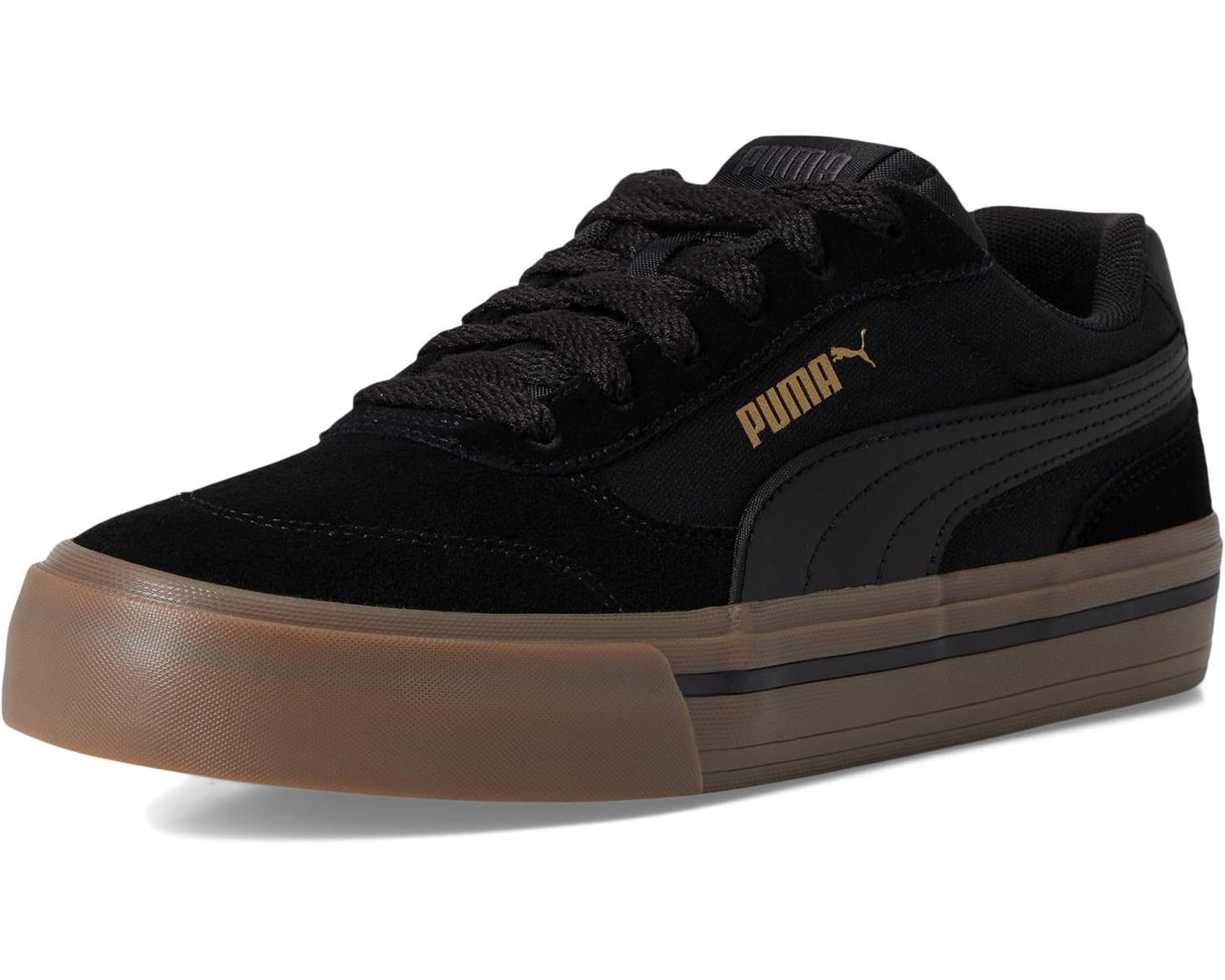 Men's PUMA Court Classic Vulc Shoes Black/Gold