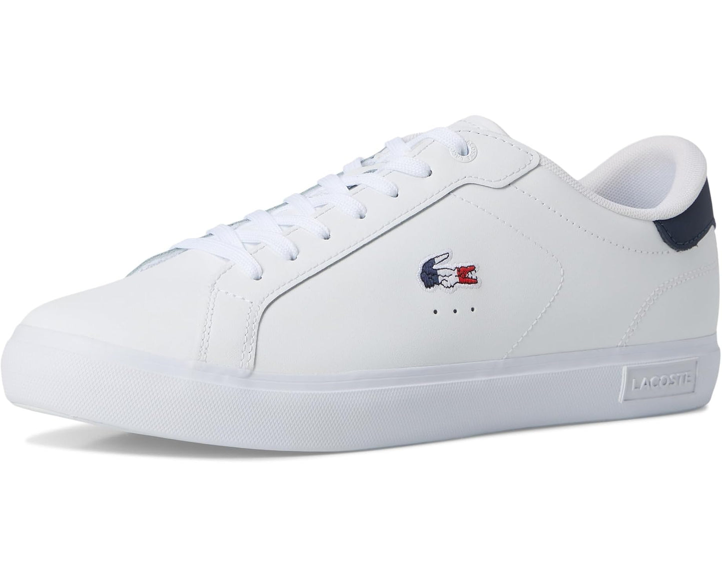 Men's Lacoste Powercourt Leather Sneakers White/Navy/Red