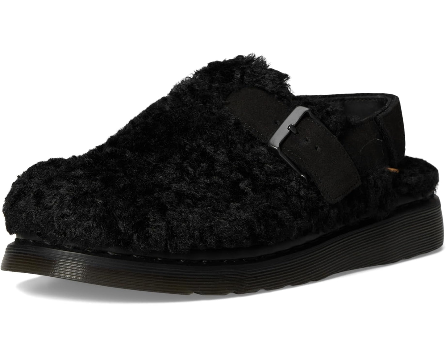 Unisex Dr. Martens Jorge II Faux Fur Lined Deluxe Borg Slingback Mules Black