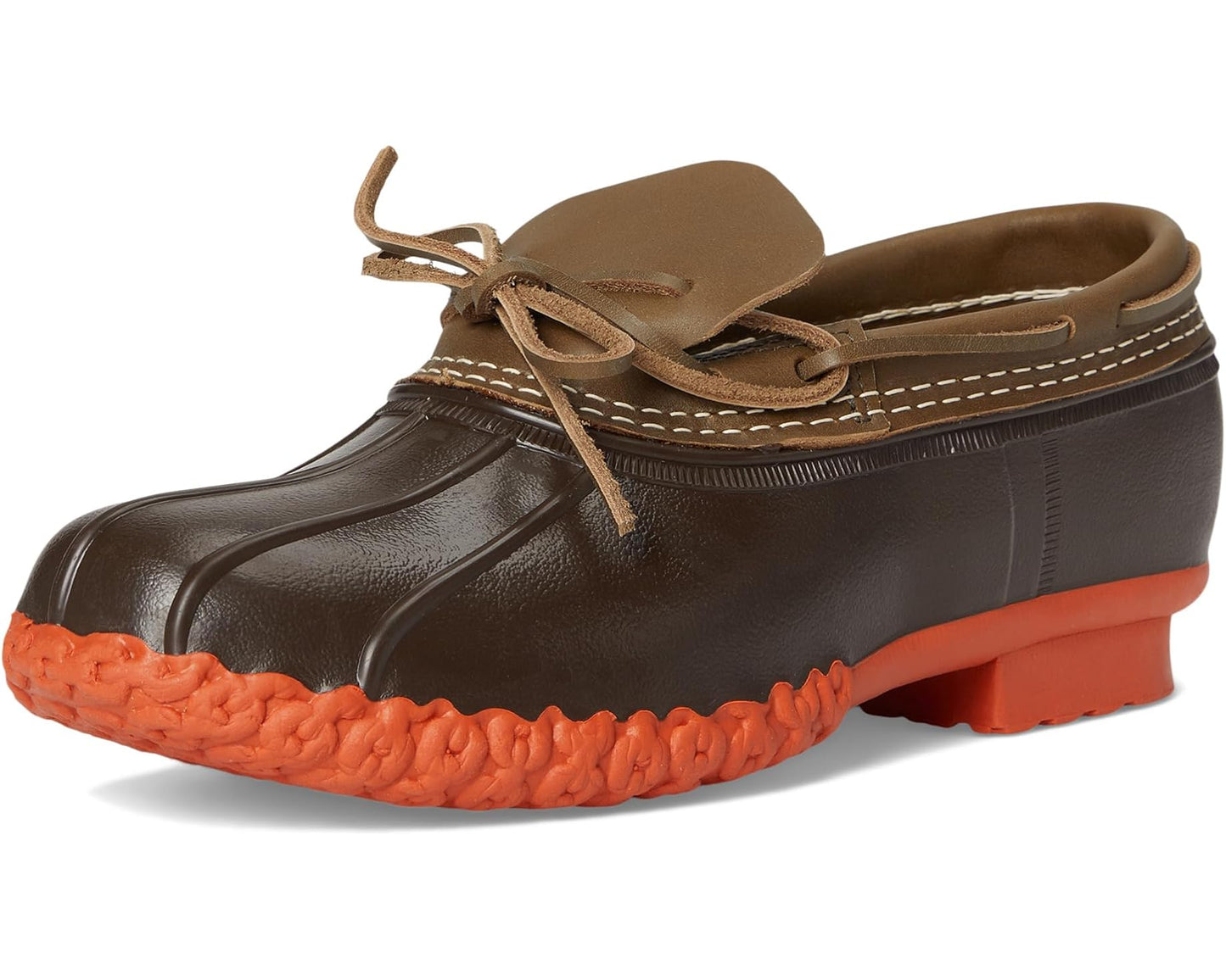 Men's L.L.Bean Rubber Moc Field Olive/Bean Boot Brown/Sail Orange