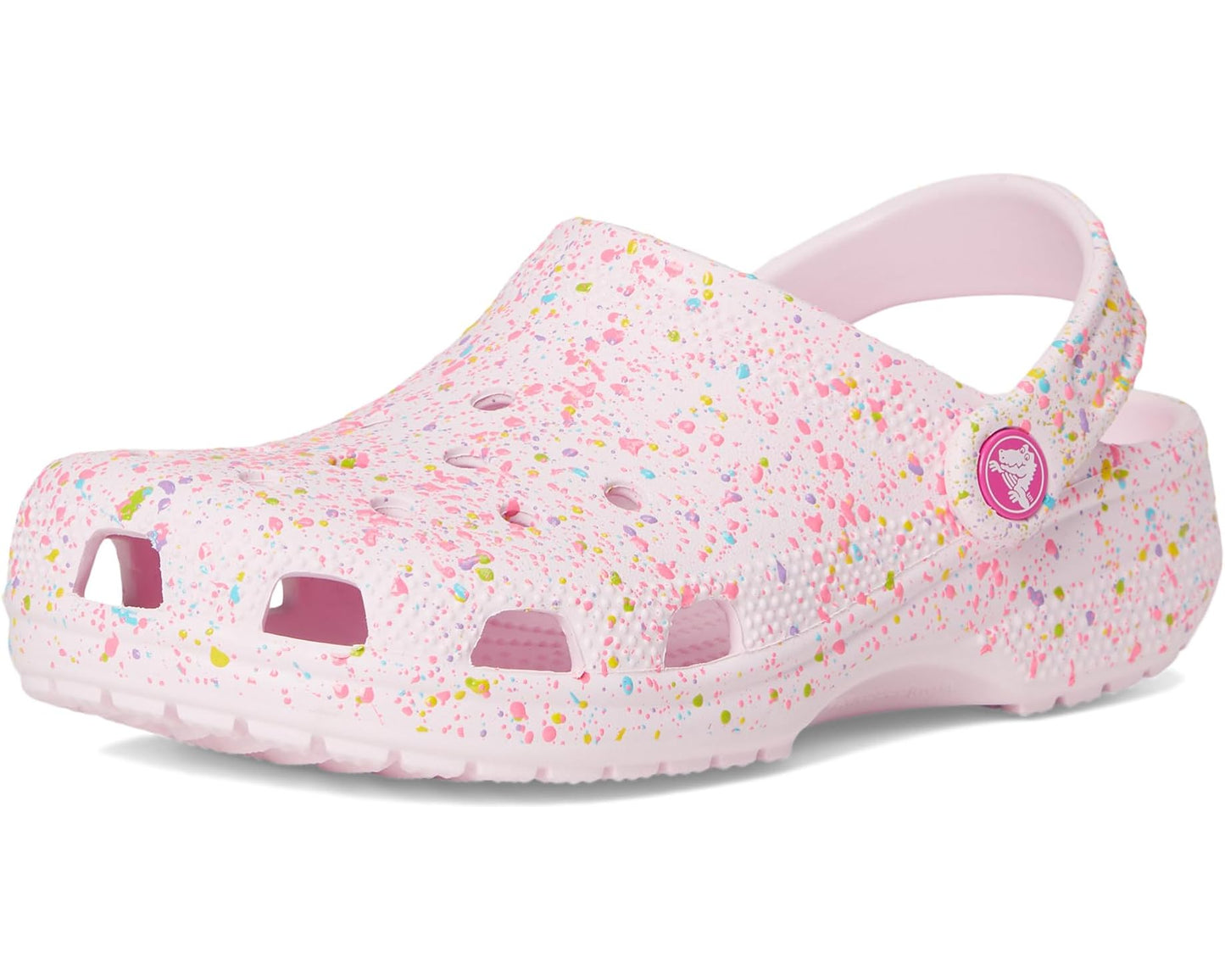 Unisex Crocs Kids Classic Clogs with Patterns and Graphics Pink Milk/Multi