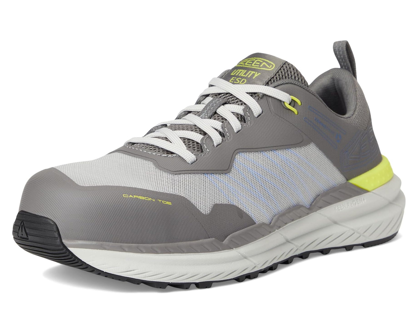 Men's KEEN Utility Speedworks ESD Work Sneakers (Carbon-Fiber Toe) Steel Grey/Vintage Indigo