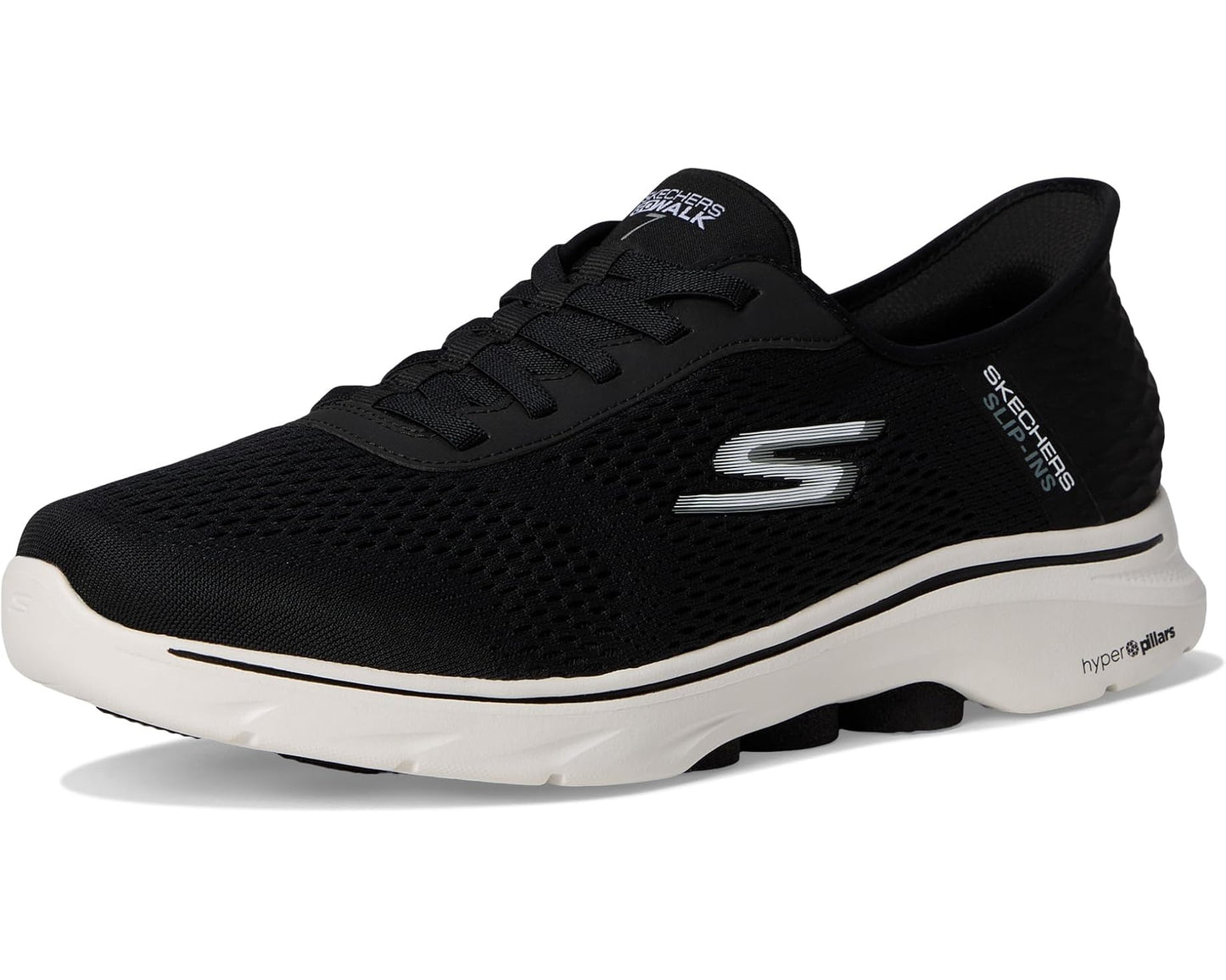 Men's SKECHERS Performance Go Walk 7 - Free Hand 2 Hands Free Slip-Ins Black/White