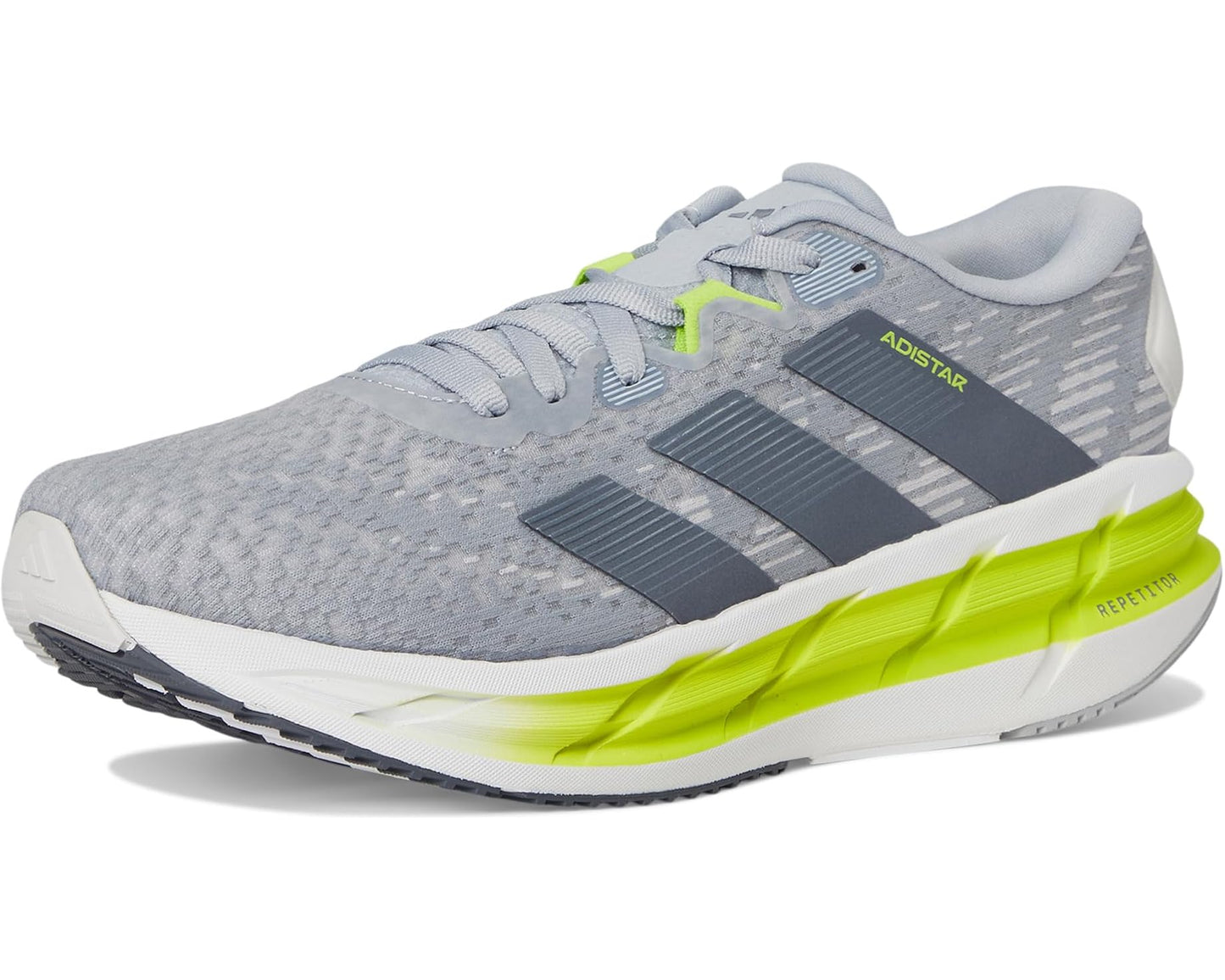 Men's adidas Adistar 4 Running Shoes Halo Silver/Onix/Solar Slime
