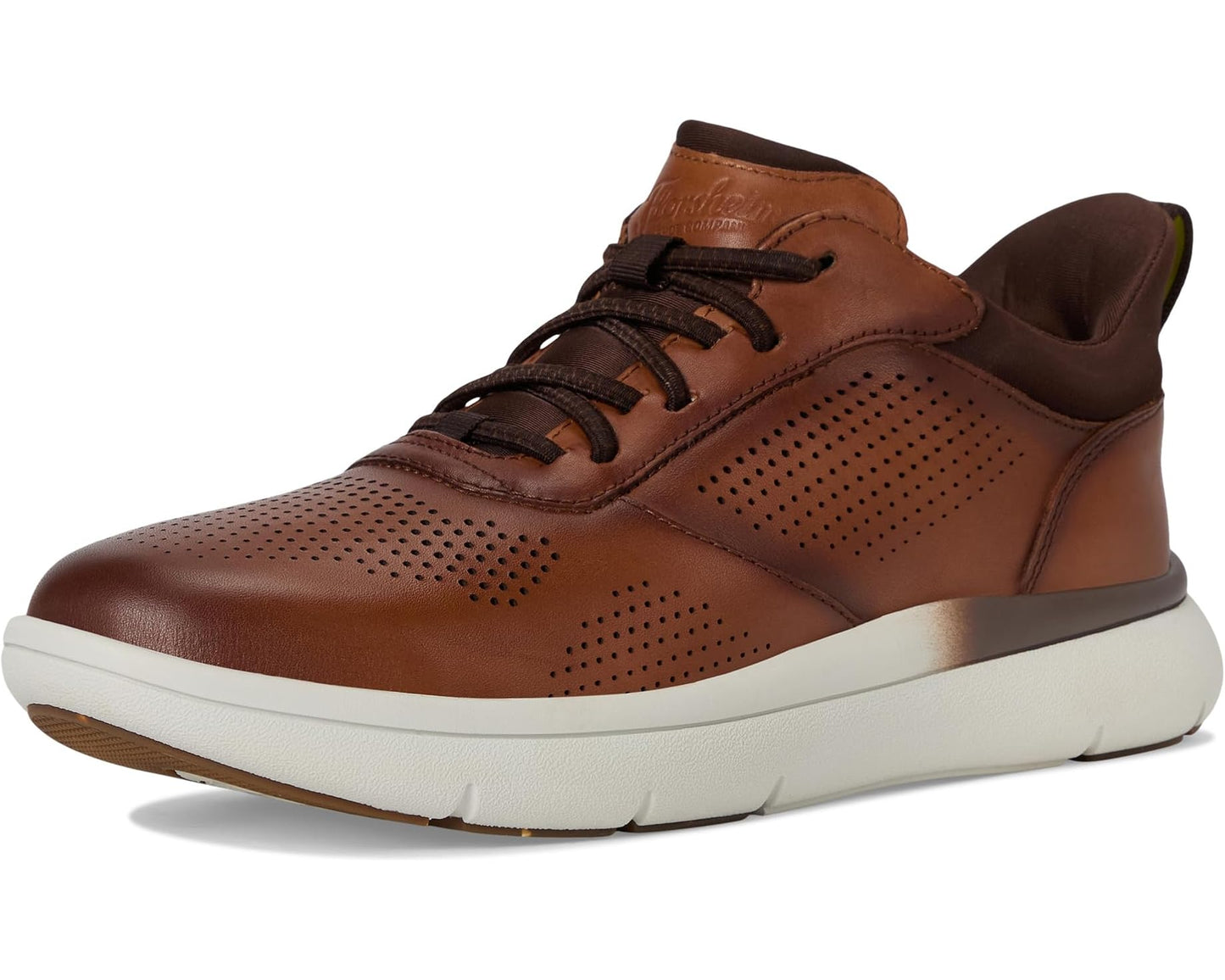 Men's Florsheim Fleet Perf Toe Elastic Lace Sneakers Cognac