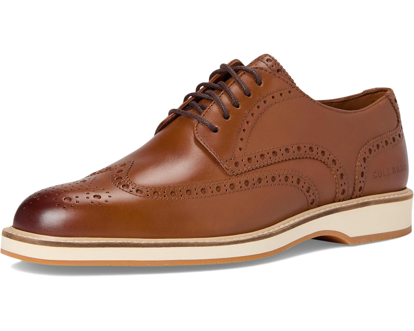 Men's Cole Haan Morse Grand Wingtip Oxfords British Tan/Ivory/Gum
