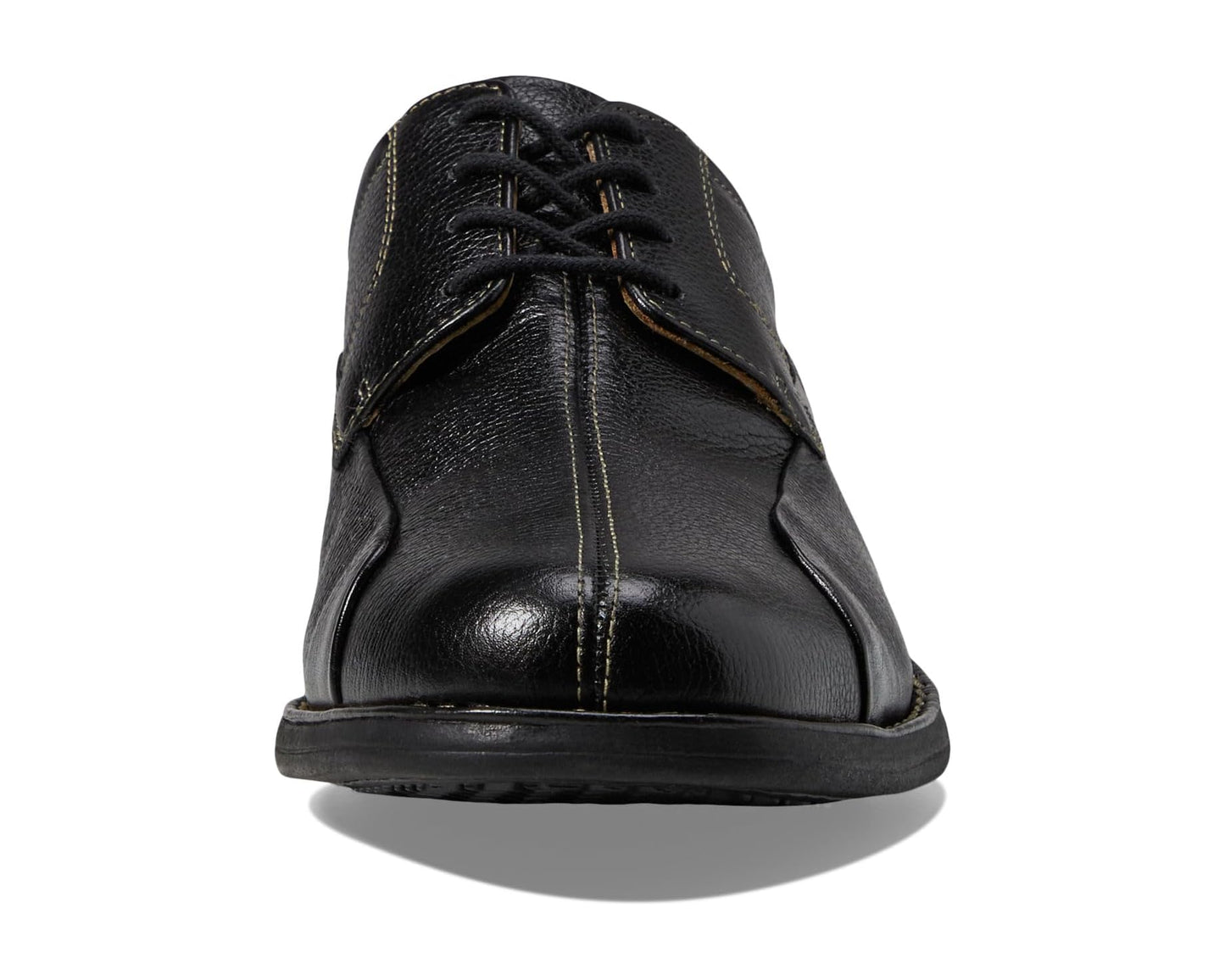 Men's Johnston & Murphy Shuler Causal Dress Bike Toe Oxford Black Tumbled Grain