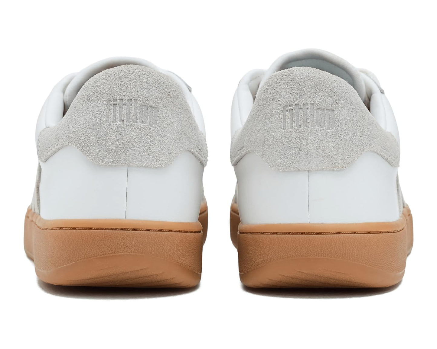 Men's FitFlop The Dash Ff T-Toe Leather Suede Trainers Urban White Mix