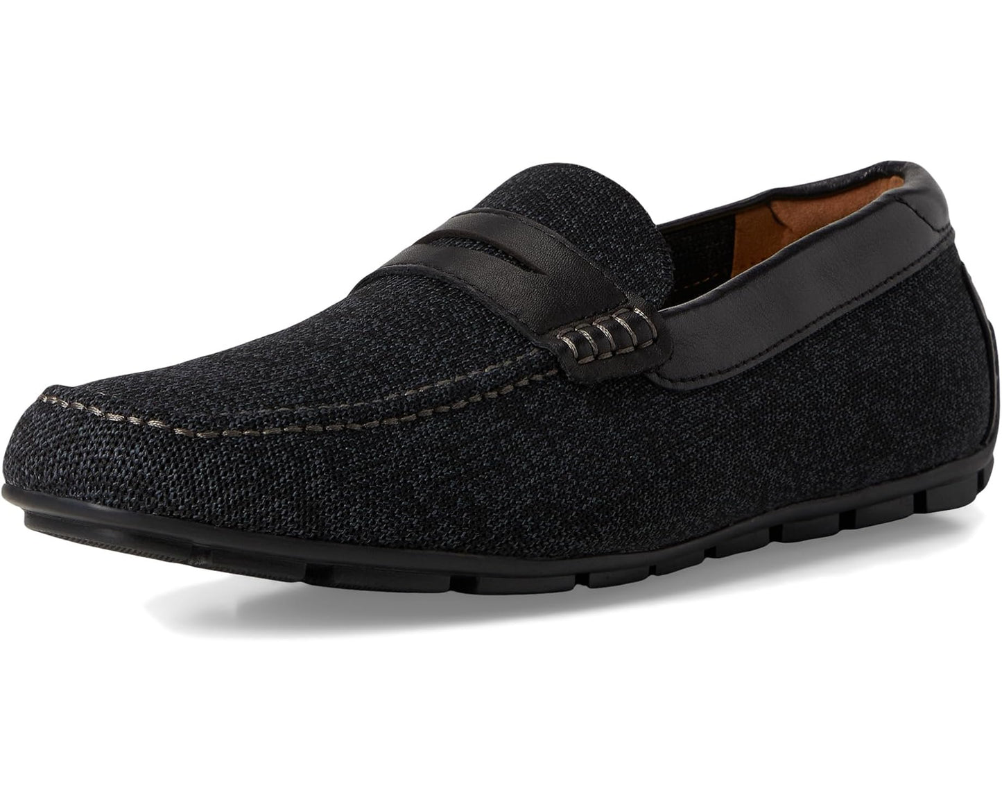 Men's Florsheim Motor Knit Moc Toe Penny Driver Black