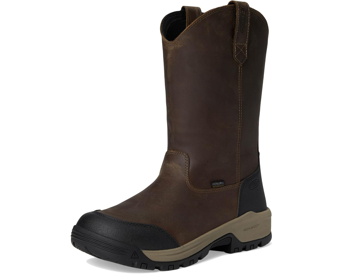 Men's KEEN Utility Evanston Pull-On Waterproof Boot (Soft Toe) Bison/Black