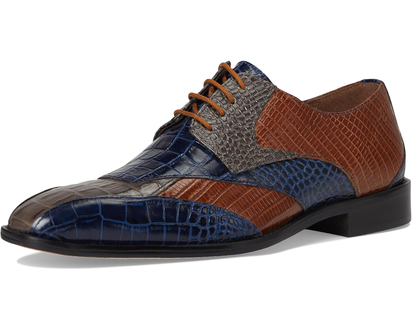 Men's Stacy Adams Tristano Bike Toe Lace-Up Gray Multi