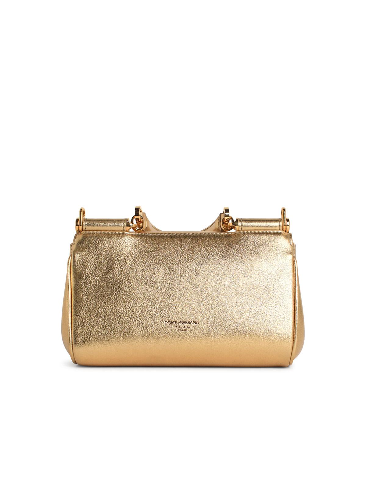 Dolce & Gabbana 'My Sicily' Gold Leather Handbag Women