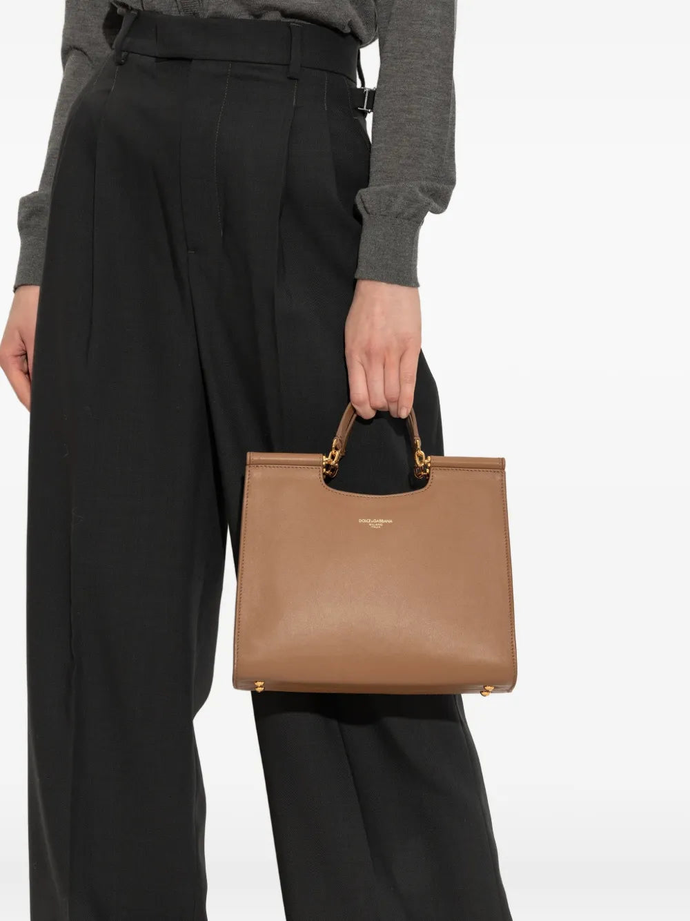 Dolce & Gabbana Women Leather Tote Bag With Top Handle
