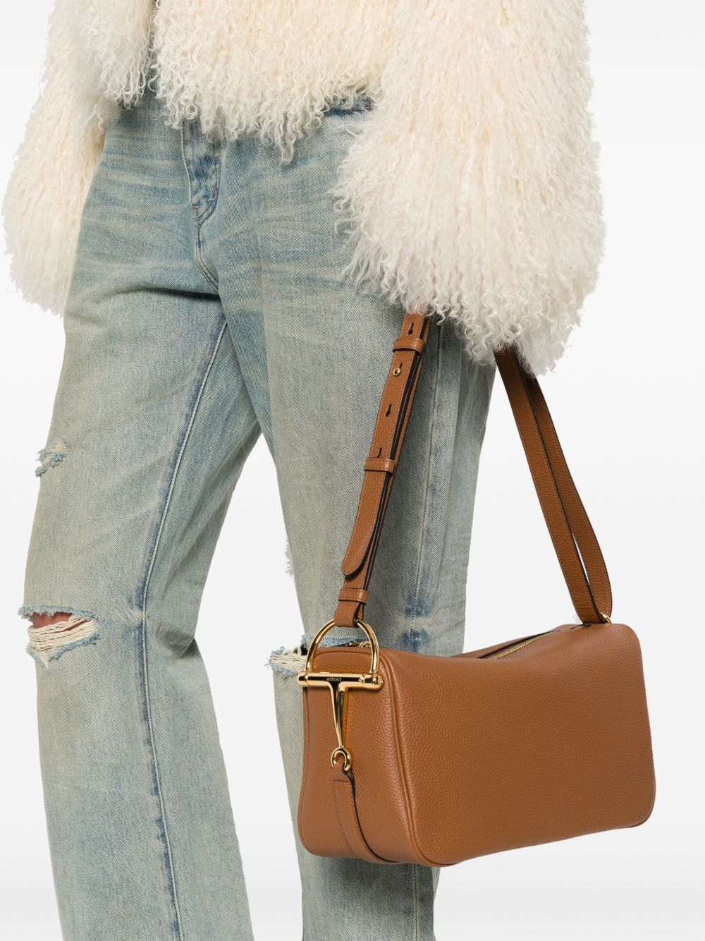 Gucci Women Half Horsebit Medium Leather Shoulder Bag