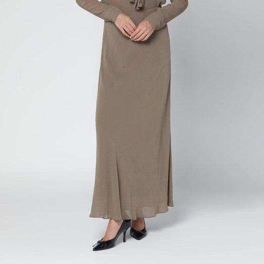 Alberta Ferretti Long Beige Viscose Skirt Women