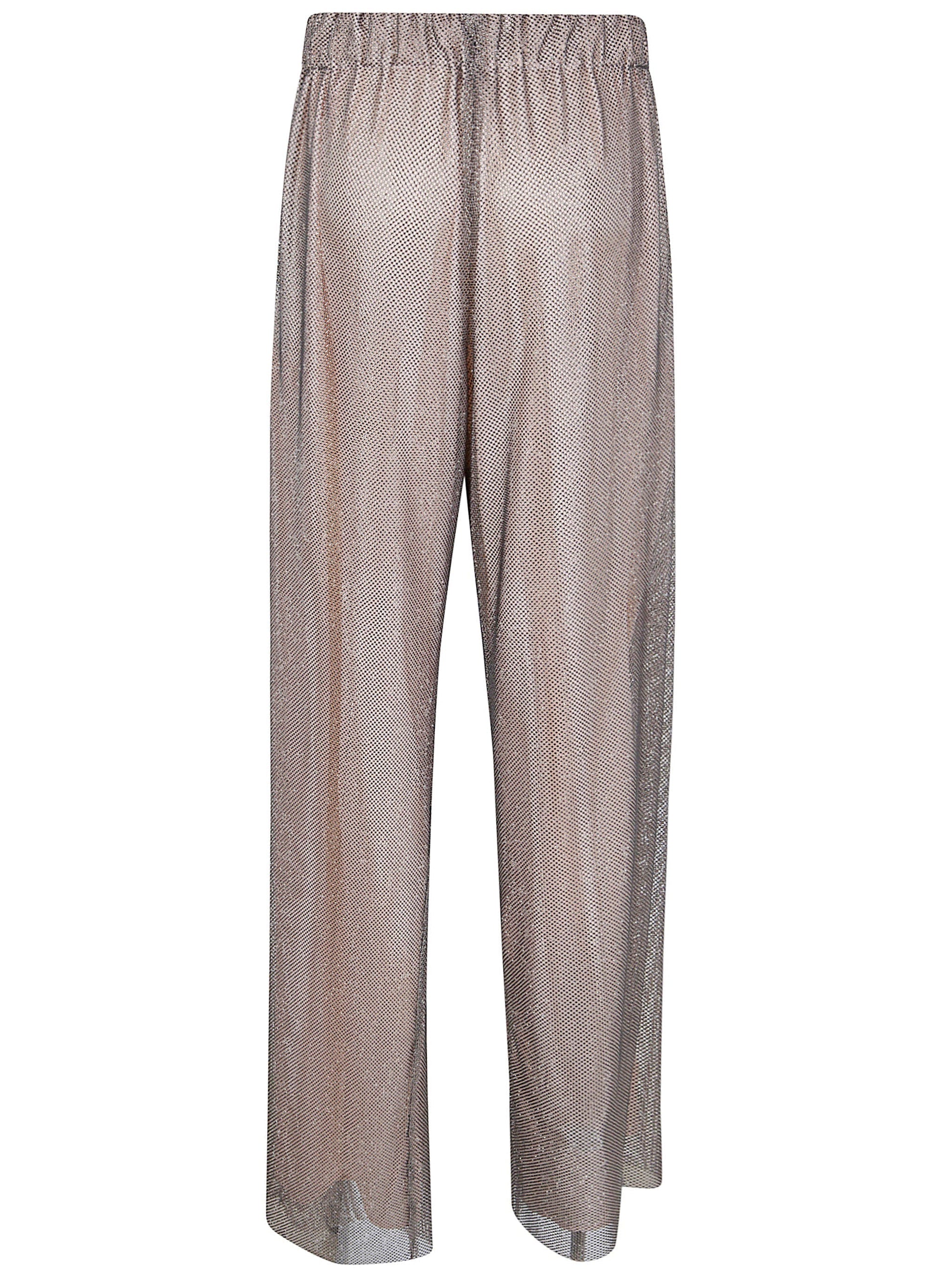 Alberta Ferretti Women Wide Leg Crystals Net Trousers