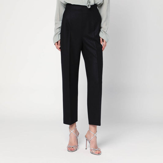Alberta Ferretti Black Wool-Blend Trousers Women