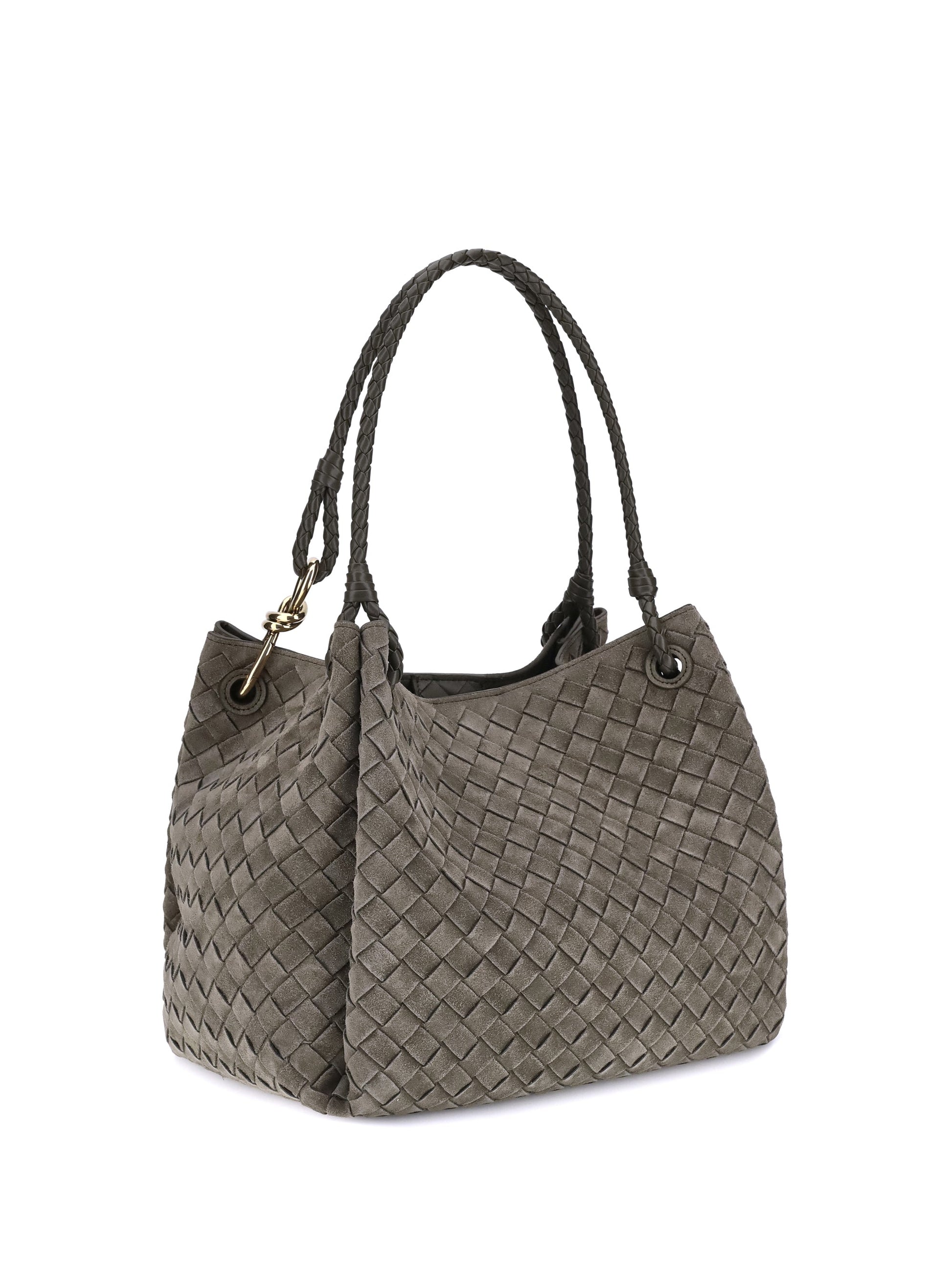 Bottega Veneta Women Suede Paracadute Shoulder Bag