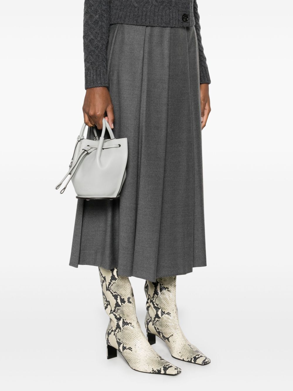 Tod's Women Logo-Charm Leather Mini Bucket Bag