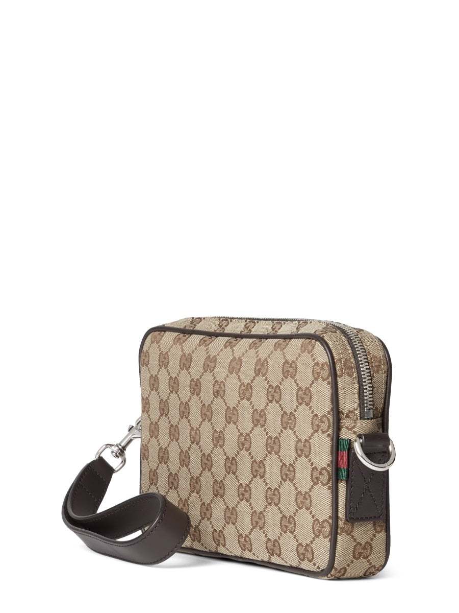 Gucci Men Fabric Shoulder Bag "Gg" Small