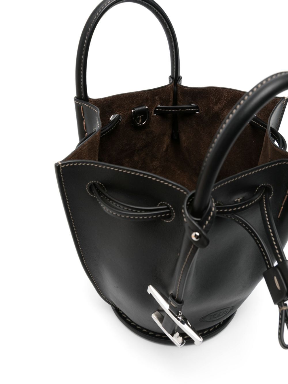 Tod's Women Logo-Charm Leather Mini Bucket Bag