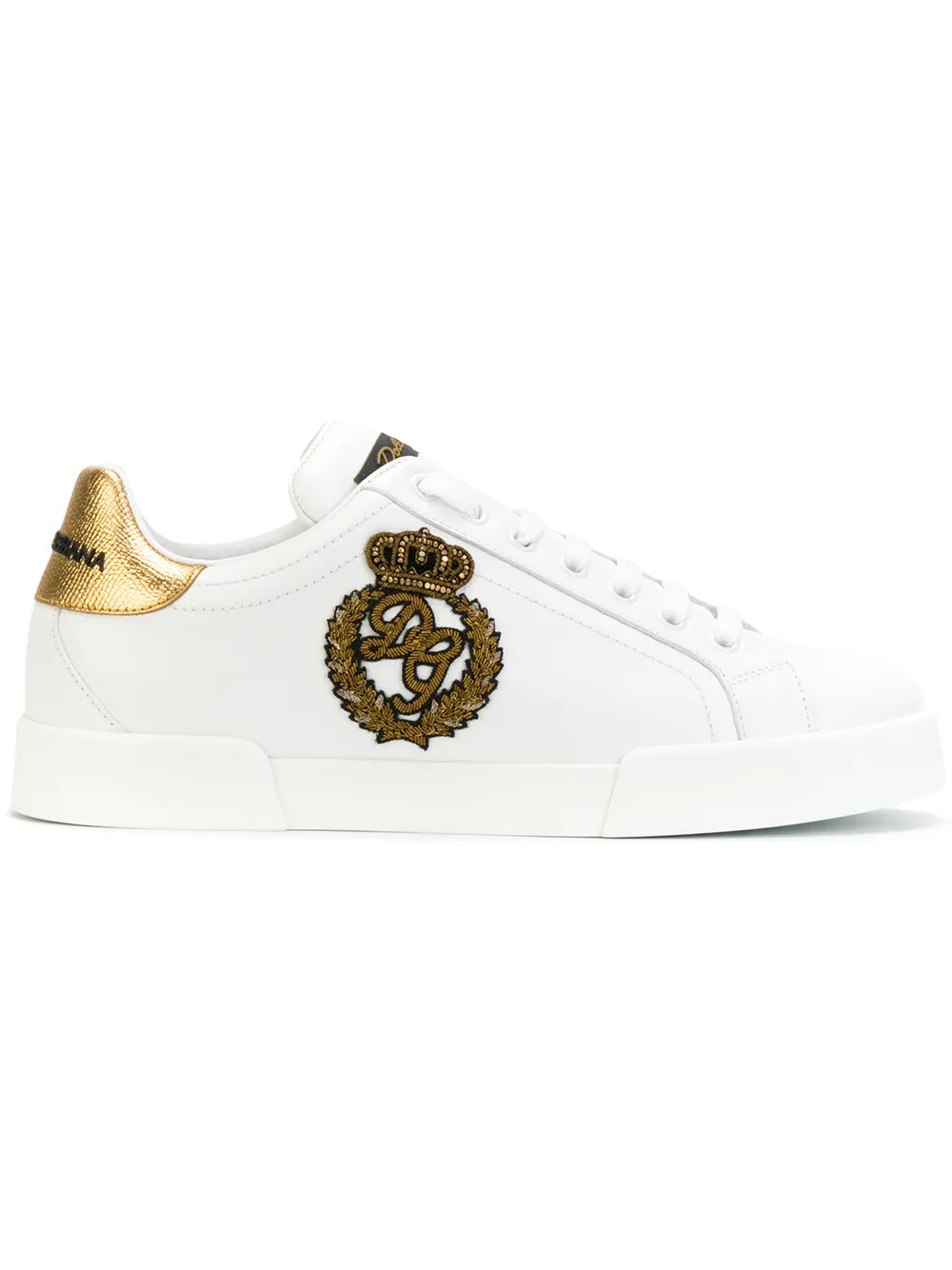 Dolce & Gabbana Portofino Crown-Patch Leather Sneakers