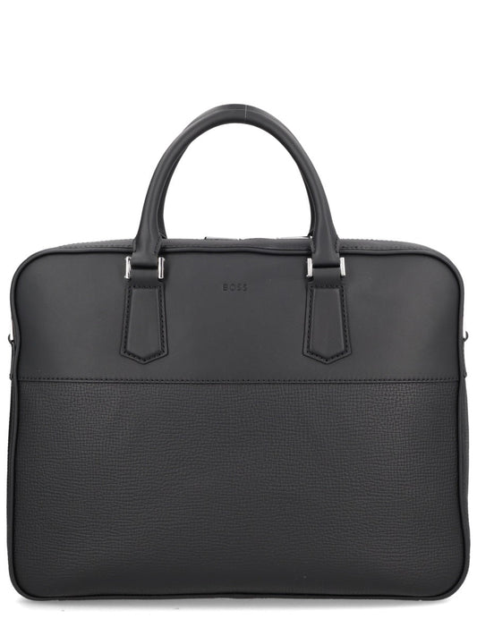 Boss Men Leather Briefcase Bag