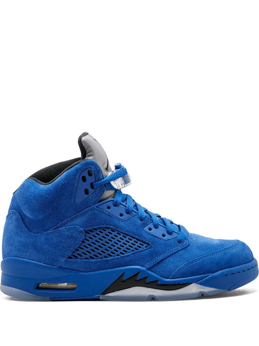 Air Jordan 5 Retro Blue Suede Sneakers