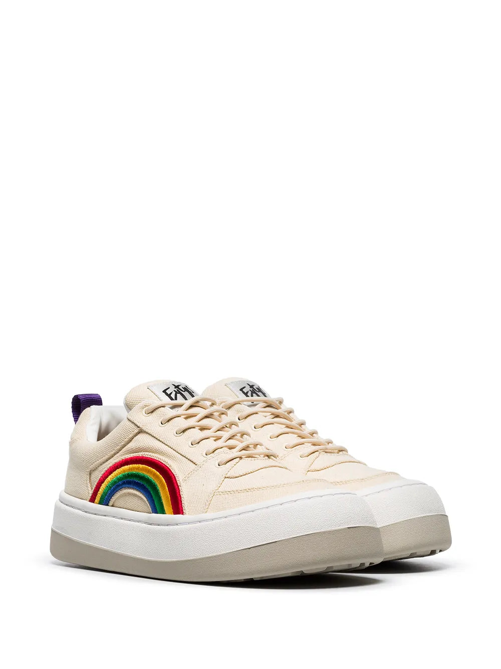 Eytys Sherbet Sonic Rainbow Embroidered Canvas Low-Top Sneakers
