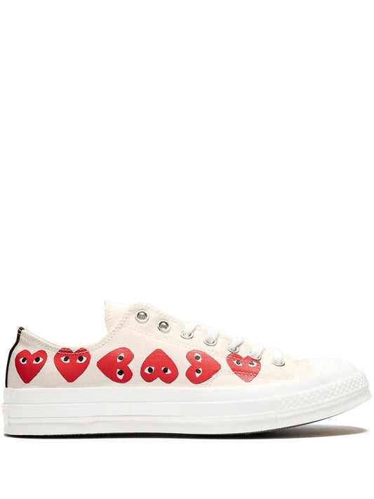 Comme Des Gar ns Play X Converse Chuck 70 Ox Multi Hearts White Sneakers