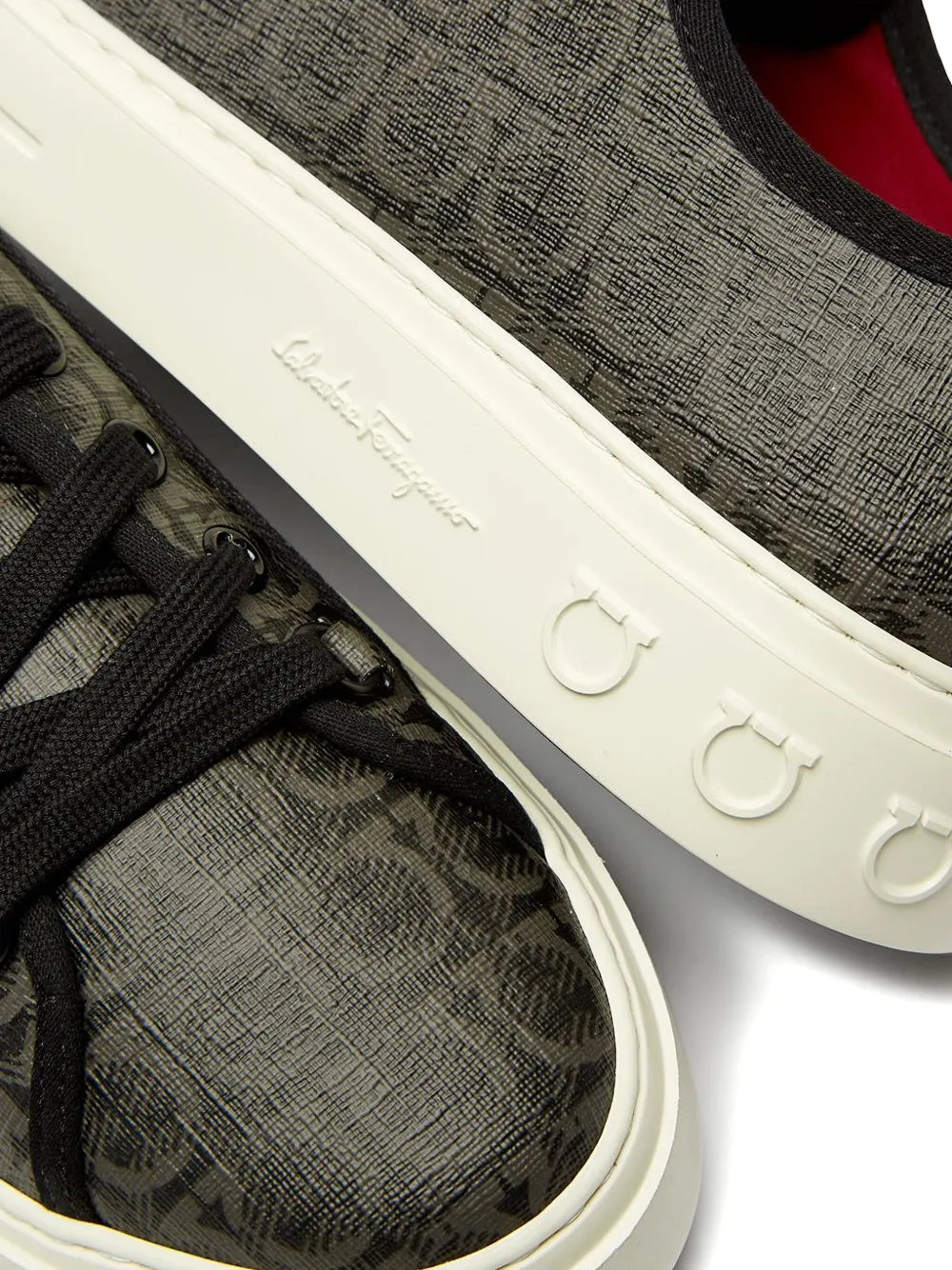 Ferragamo Anson Gancini Print Sneakers