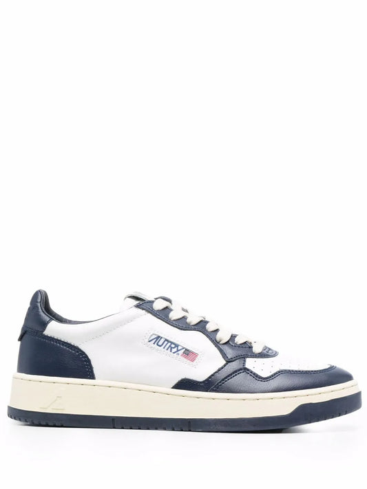 Autry Medalist Rounded-Toe Lace-Up Sneakers