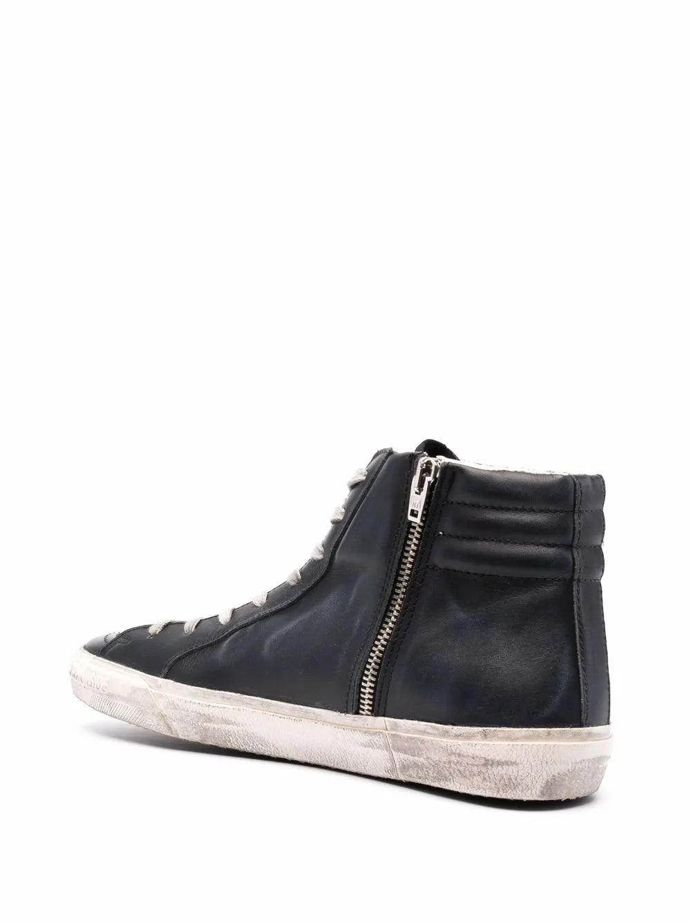 Golden Goose Slide Classic High-Top Distressed Sneakers
