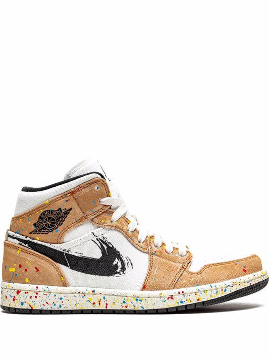 Air Jordan 1 Mid Se Brushstroke Sneakers