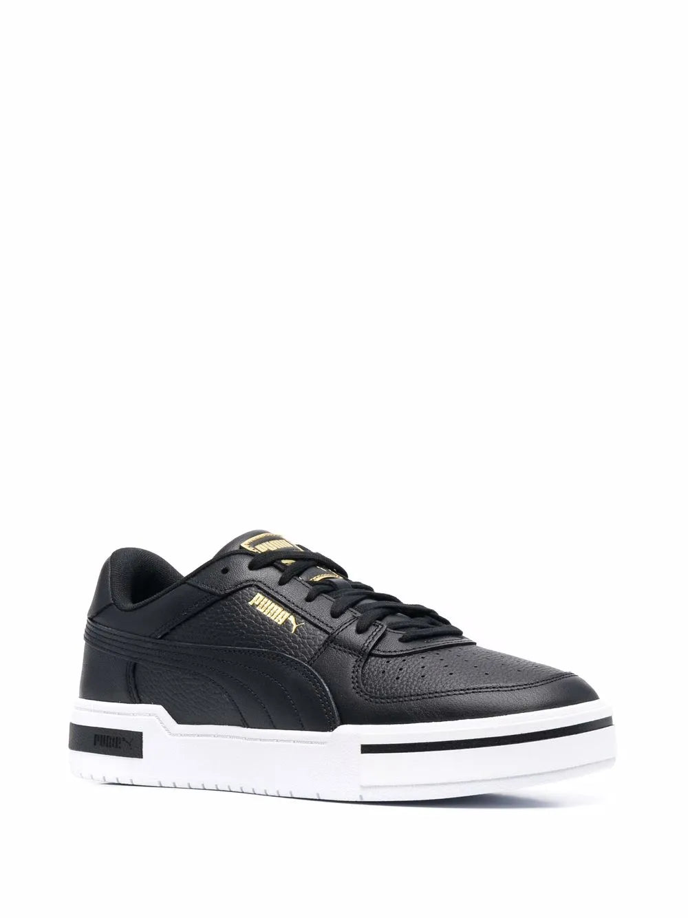 Puma Logo-Print Low-Top Leather Sneakers