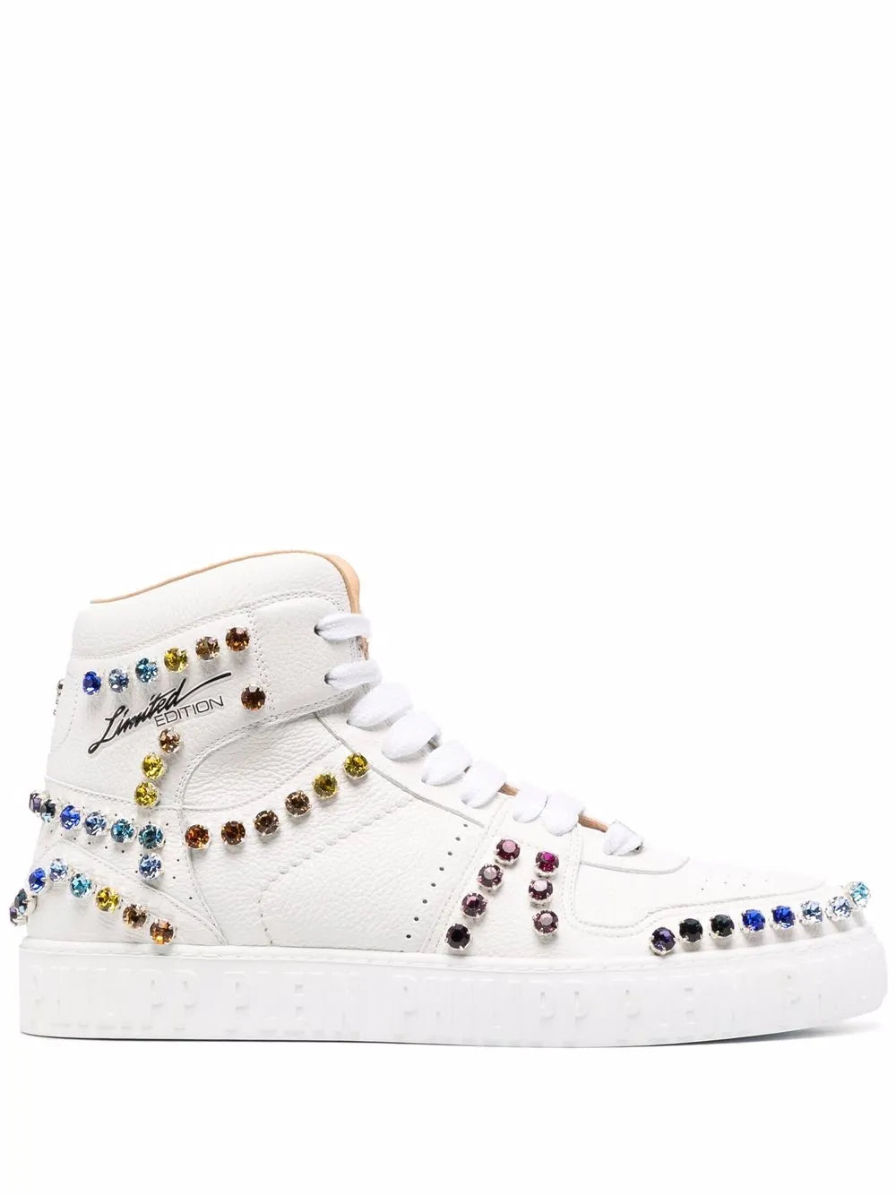 Philipp Plein Crystal-Embellished High-Top Sneakers