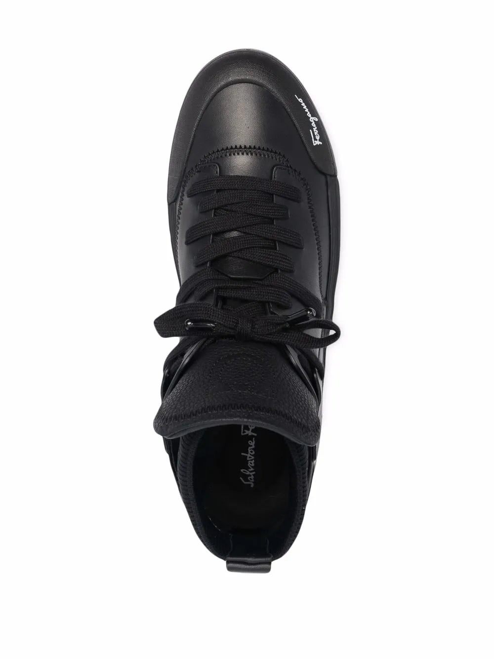 Ferragamo High-Top Leather Sneakers