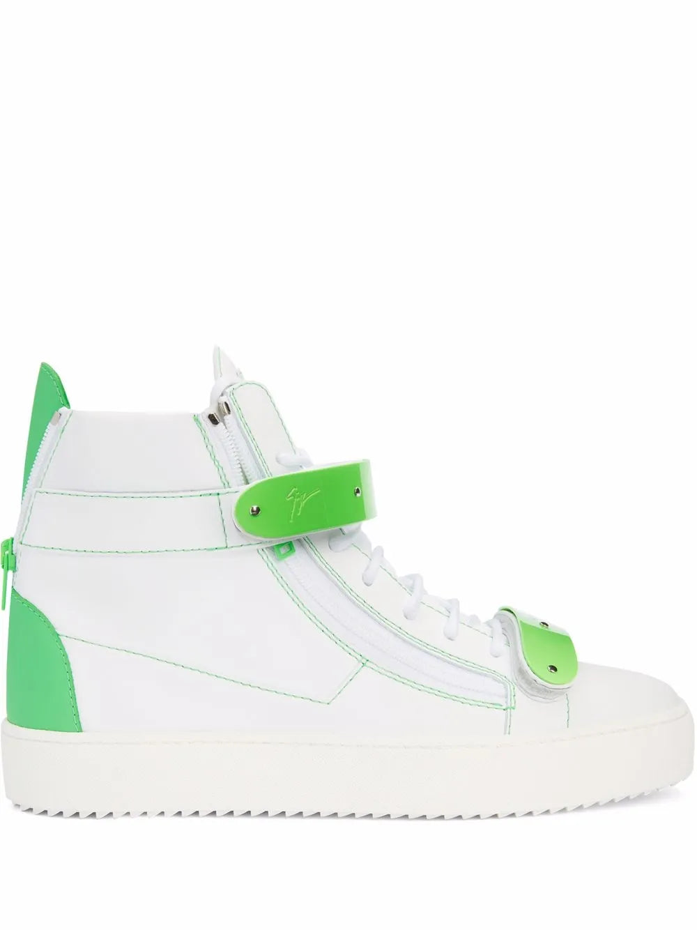 Giuseppe Zanotti Coby Leather Double-Straps Mid-Top Sneakers