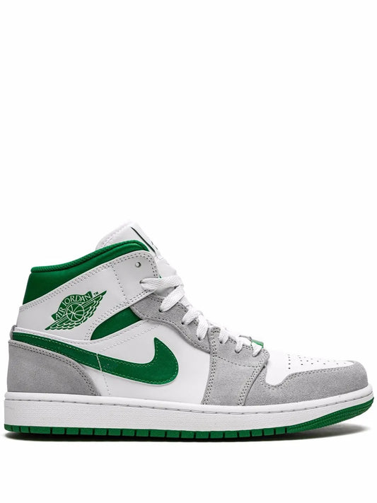 Air Jordan 1 Mid Se Grey/Pine Green/White Sneakers