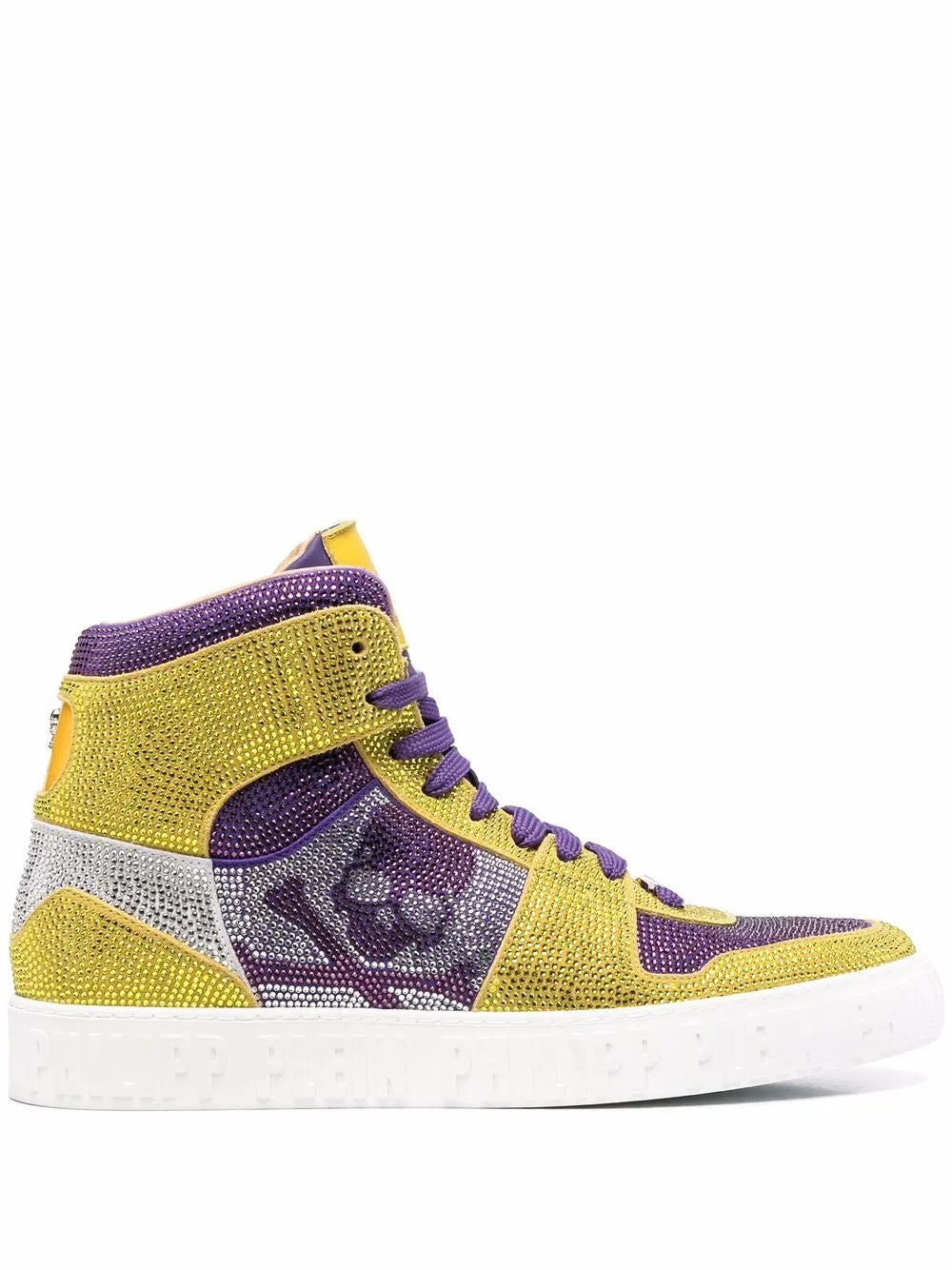 Philipp Plein Strass Skull High-Top Sneakers