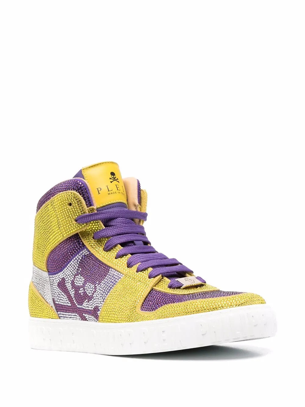 Philipp Plein Strass Skull High-Top Sneakers