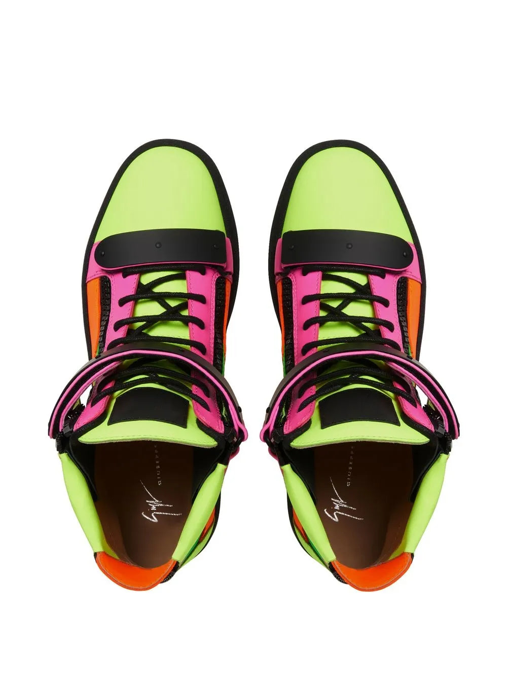Giuseppe Zanotti Coby Leather Double-Straps Mid-Top Sneakers