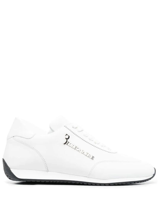 Billionaire Logo-Plaque Leather Sneakers