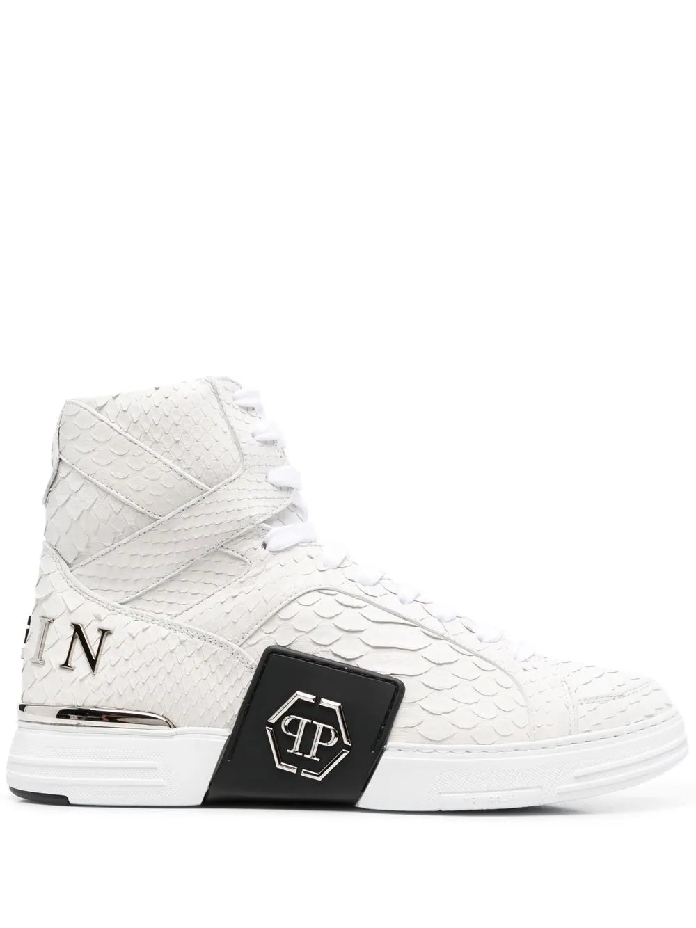 Philipp Plein Snakeskin-Effect High-Top Sneakers