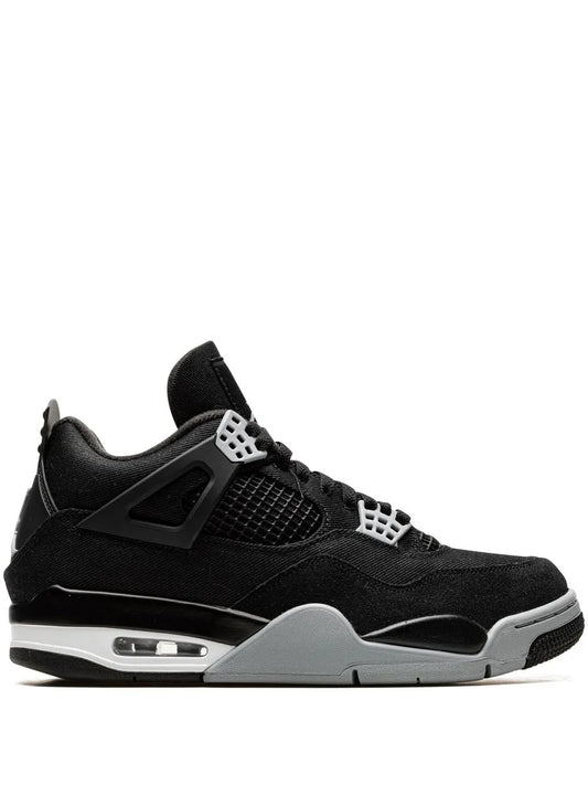 Air Jordan 4 Black Canvas Sneakers