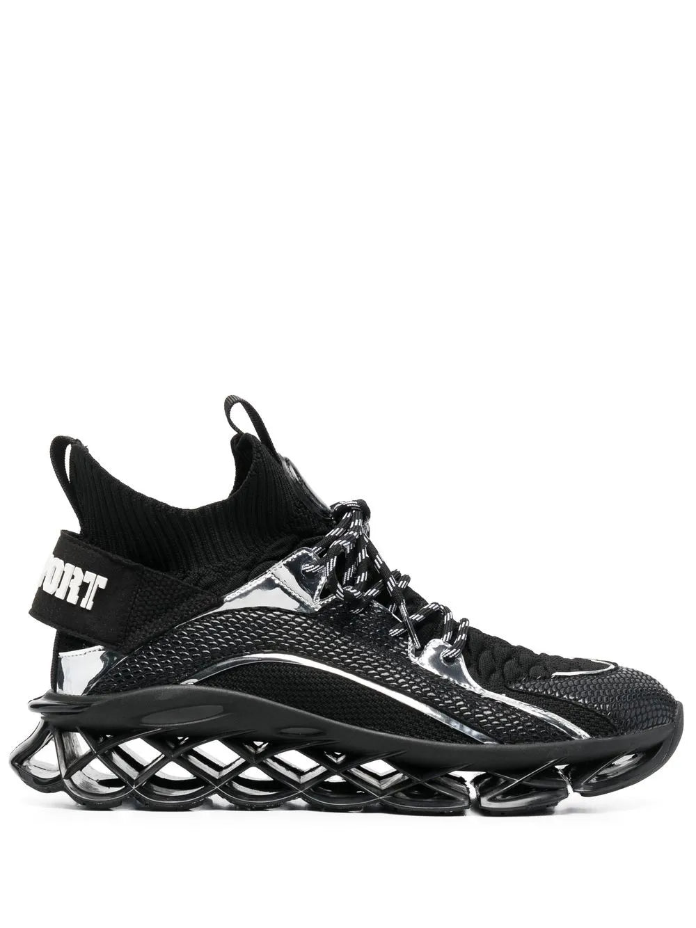 Plein Sport Panelled High Top Sneakers
